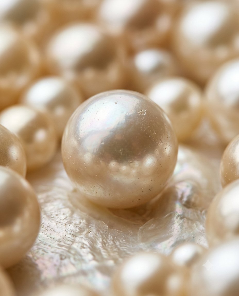 Extreme macro photograph of pearl surface and luster