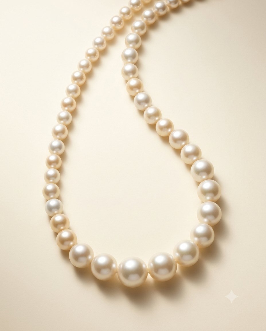 Nami collection — pearls in graduated size arranged in a continuous visual flow